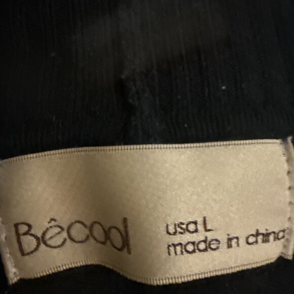 Bécool Black Open Front Longline Cardigan with Pockets – Women’s Size L - Picture 3 of 3